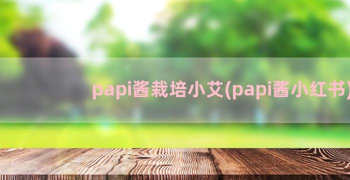 papi酱栽培小艾(papi酱小红书)